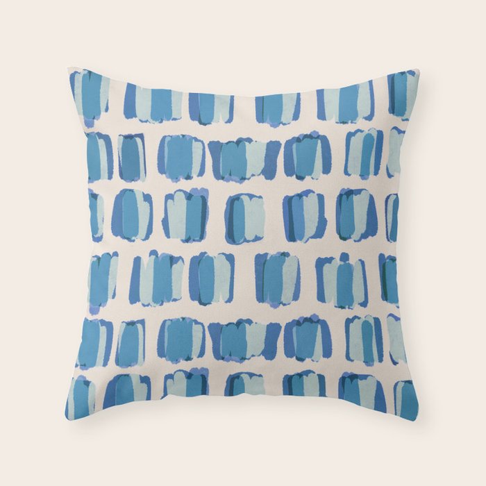Parisian Bakery Blue  Throw Pillow Gallery Image 1