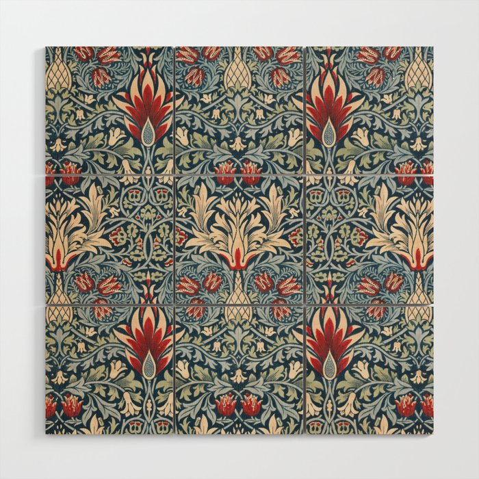 Snakeshead William Morris Textile Pattern Wood Wall Art Gallery Image 1