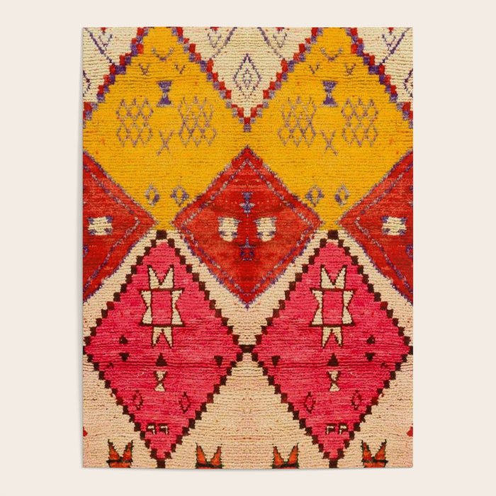 Heritage Moroccan Berber Carpet Design Poster Gallery Image 4