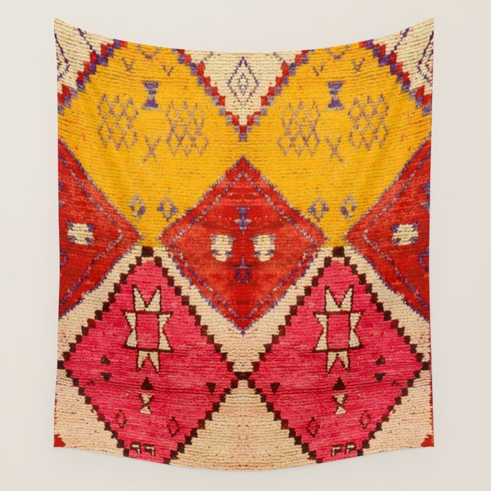 Heritage Moroccan Berber Carpet Design Wall Tapestry Gallery Image 4