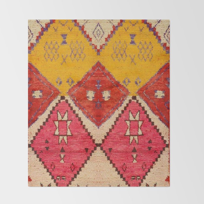 Heritage Moroccan Berber Carpet Design Throw Blanket Gallery Image 2