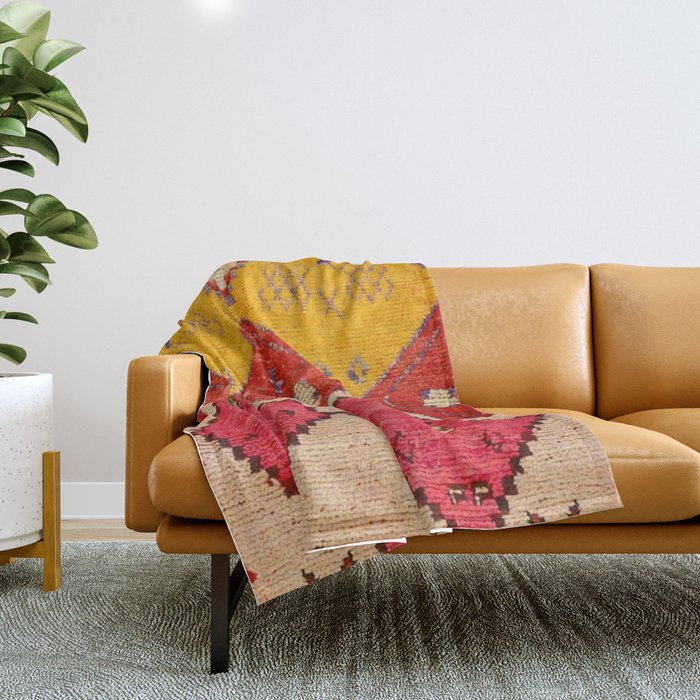Heritage Moroccan Berber Carpet Design Throw Blanket Gallery Image 1