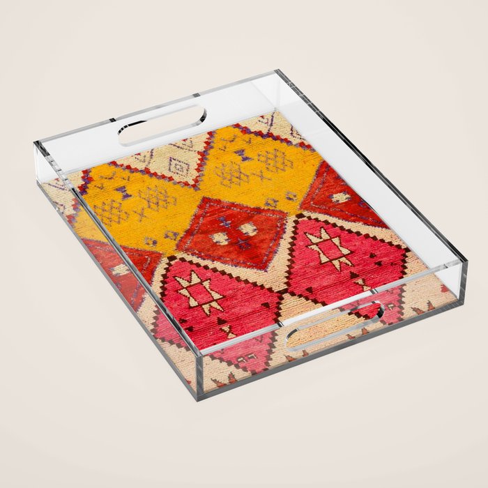 Heritage Moroccan Berber Carpet Design Acrylic Tray Gallery Image 1