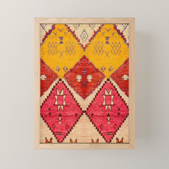 Heritage Moroccan Berber Carpet Design Mini Art Print Gallery Image 1