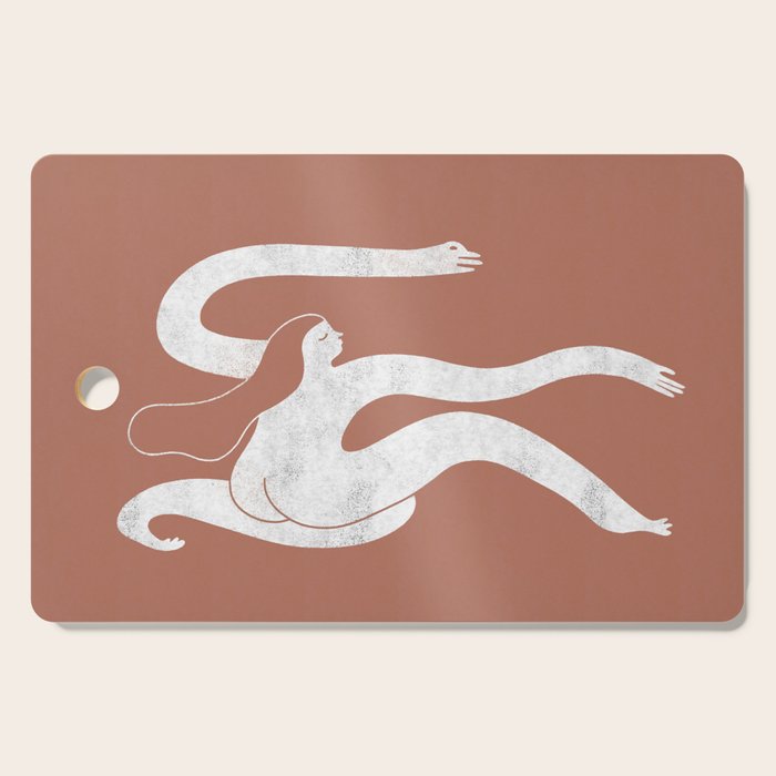 Wave girl in terracotta Cutting Board Gallery Image 1