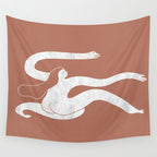 Wave girl in terracotta Wall Tapestry Gallery Image 4