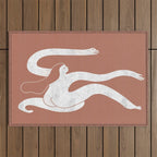 Wave girl in terracotta Outdoor Rug Gallery Image 1