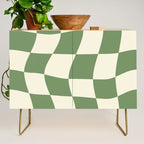 Wavy Checkerboard (Green Beige) Credenza Gallery Image 1