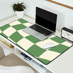 Wavy Checkerboard (Green Beige) Desk Mat Gallery Image 2