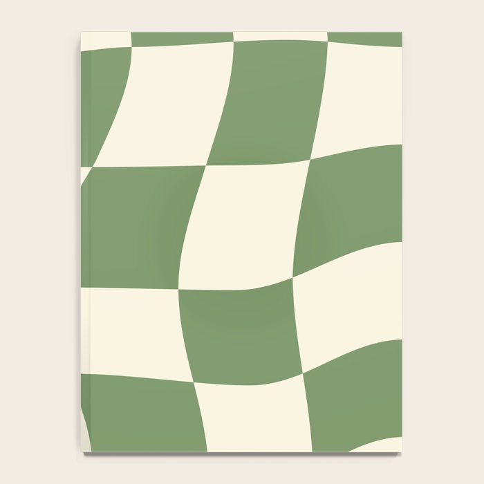 Wavy Checkerboard (Green Beige) Notebook Gallery Image 4