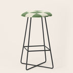 Wavy Checkerboard (Green Beige) Stool Gallery Image 1