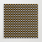 Checkered Multicolor Pattern XV Black Yellow Navy Blue Wood Wall Art Gallery Image 1