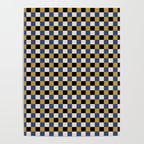 Checkered Multicolor Pattern XV Black Yellow Navy Blue Poster Gallery Image 4