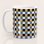 Checkered Multicolor Pattern XV Black Yellow Navy Blue Coffee Mug Gallery Image 3