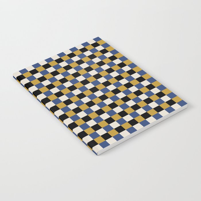 Checkered Multicolor Pattern XV Black Yellow Navy Blue Notebook Gallery Image 2