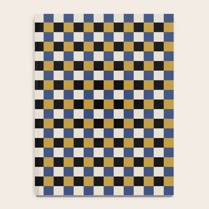Checkered Multicolor Pattern XV Black Yellow Navy Blue Notebook Gallery Image 4