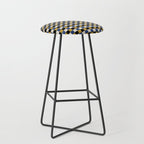 Checkered Multicolor Pattern XV Black Yellow Navy Blue Stool Gallery Image 1