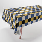Checkered Multicolor Pattern XV Black Yellow Navy Blue Tablecloth Gallery Image 1