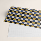 Checkered Multicolor Pattern XV Black Yellow Navy Blue Wrapping Paper Gallery Image 2
