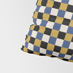Checkered Multicolor Pattern XV Black Yellow Navy Blue Pillow Sham Gallery Image 4