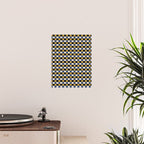 Checkered Multicolor Pattern XV Black Yellow Navy Blue Poster Gallery Image 2