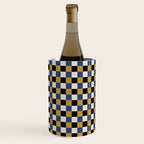 Checkered Multicolor Pattern XV Black Yellow Navy Blue Wine Chiller Gallery Image 1