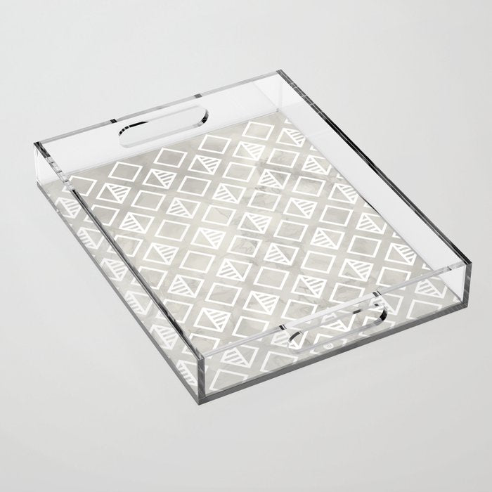 Marble with rhombus Acrylic Tray Gallery Image 1