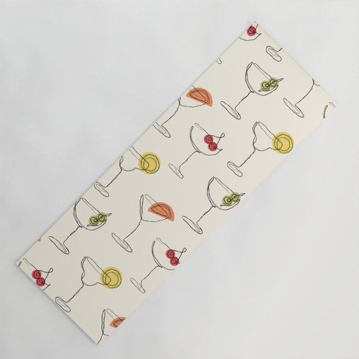Retro Cocktails Yoga Mat Gallery Image 1
