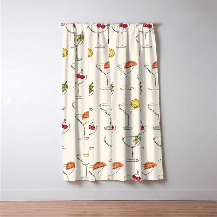 Retro Cocktails Window Curtain Gallery Image 3