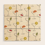 Retro Cocktails Wood Wall Art Gallery Image 1