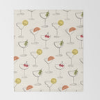 Retro Cocktails Throw Blanket Gallery Image 2