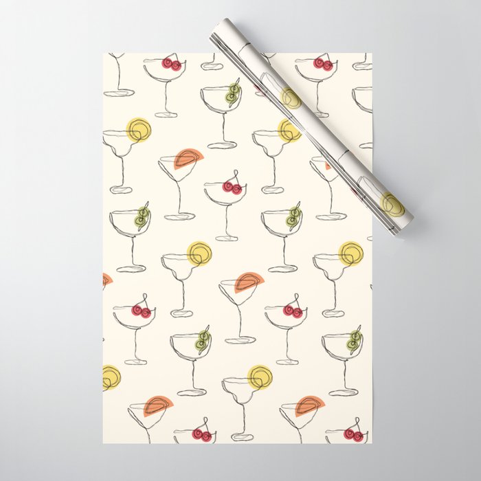 Retro Cocktails Wrapping Paper Gallery Image 1