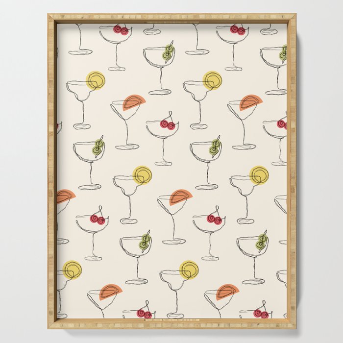 Retro Cocktails Serving Tray Gallery Image 1
