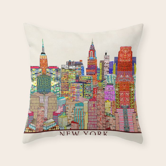 new york city skyline Throw Pillow Gallery Image 6