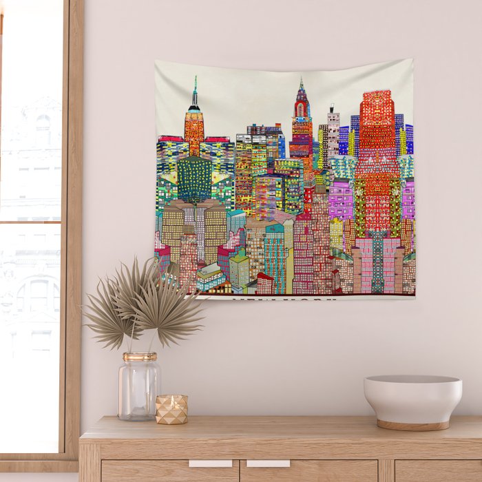 new york city skyline Wall Tapestry Gallery Image 2