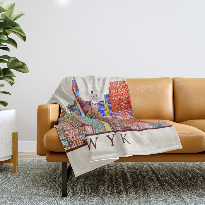 new york city skyline Throw Blanket Gallery Image 1