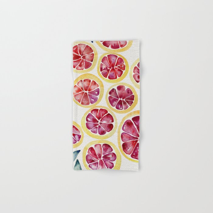 Sliced Grapefruits Watercolor Bath Towel Gallery Image 1