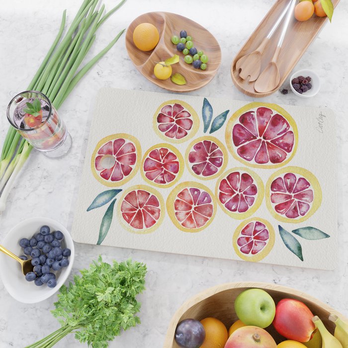 Sliced Grapefruits Watercolor Cutting Board Gallery Image 2