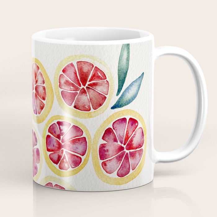 Sliced Grapefruits Watercolor Coffee Mug Gallery Image 1