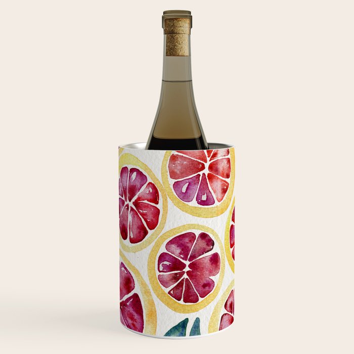 Sliced Grapefruits Watercolor Wine Chiller Gallery Image 1