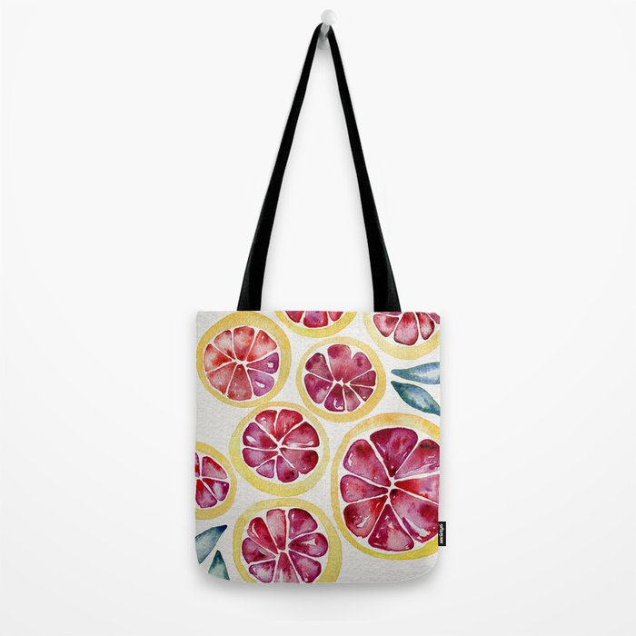 Sliced Grapefruits Watercolor Tote Bag Gallery Image 2