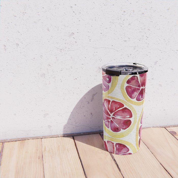 Sliced Grapefruits Watercolor Travel Mug Gallery Image 4