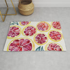 Sliced Grapefruits Watercolor Rug Gallery Image 1