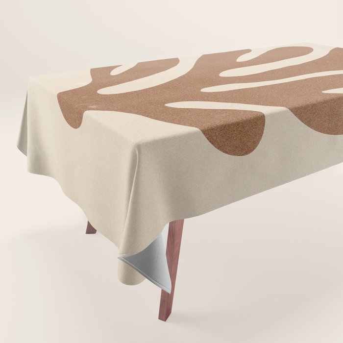 Coral Leaf: Matisse Taupe Brown Edition Tablecloth Gallery Image 1