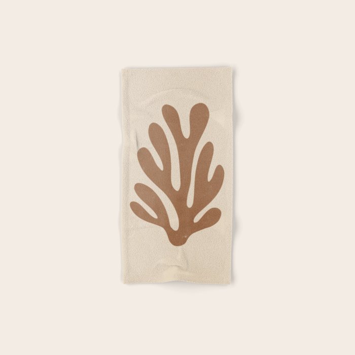 Coral Leaf: Matisse Taupe Brown Edition Bath Towel Gallery Image 1