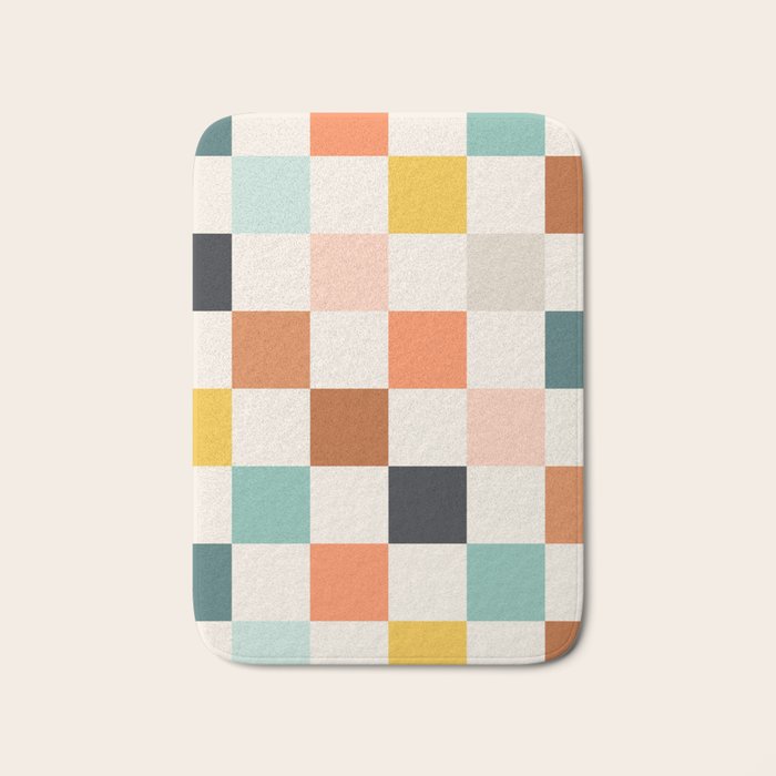 Check mate - earthy Bath Mat Gallery Image 1