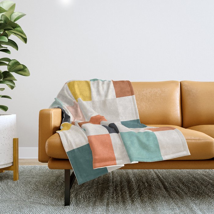 Check mate - earthy Throw Blanket Gallery Image 1