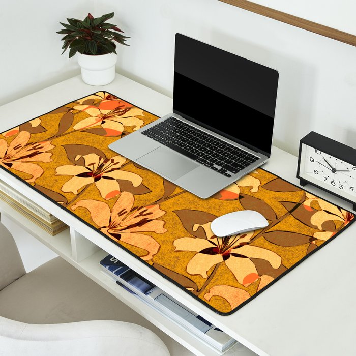 Tiger Lily (ORANGE-RED) Desk Mat Gallery Image 2