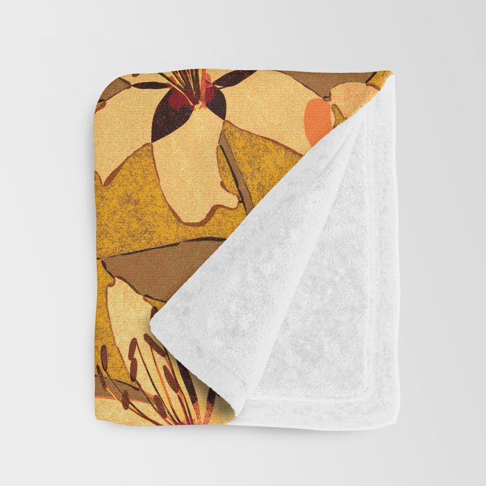 Tiger Lily (ORANGE-RED) Throw Blanket Gallery Image 3