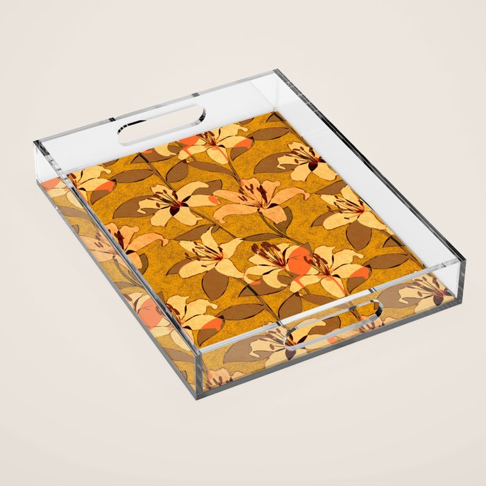 Tiger Lily (ORANGE-RED) Acrylic Tray Gallery Image 1